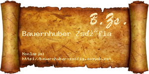 Bauernhuber Zsófia névjegykártya