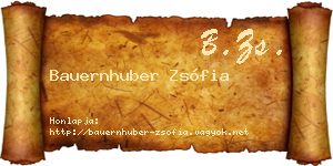 Bauernhuber Zsófia névjegykártya